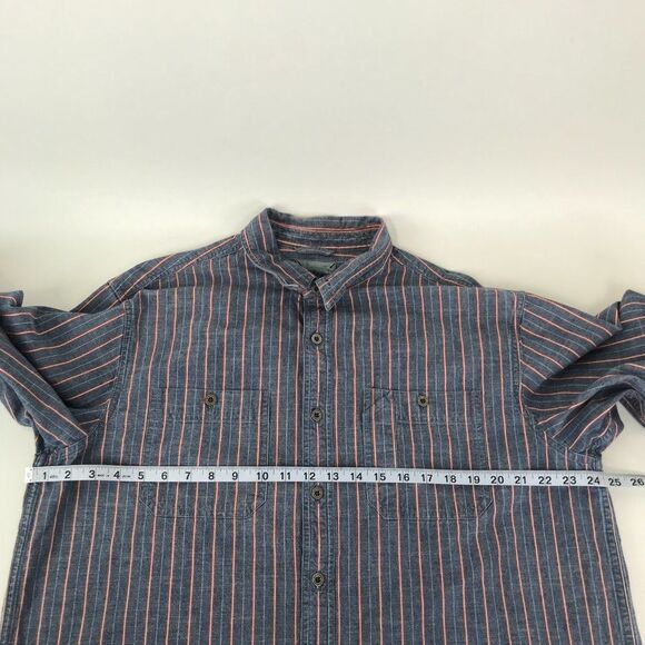 L.L. Bean Button Up Shirt Men's Large Striped Long Sleeve Cotton Casual Pockets - Picture 6 of 9